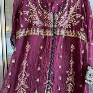 Heavy bridal sapphire branded designer Pakistani dress